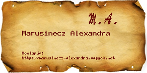 Marusinecz Alexandra névjegykártya